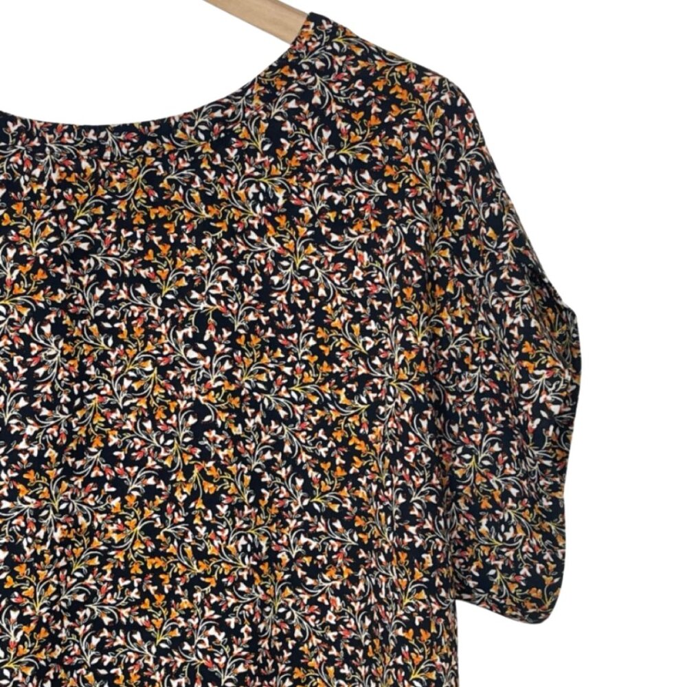&. LAYERED | Womens Casual Short Sleeve Orange Floral Top | Size XL - Picture 3 of 12